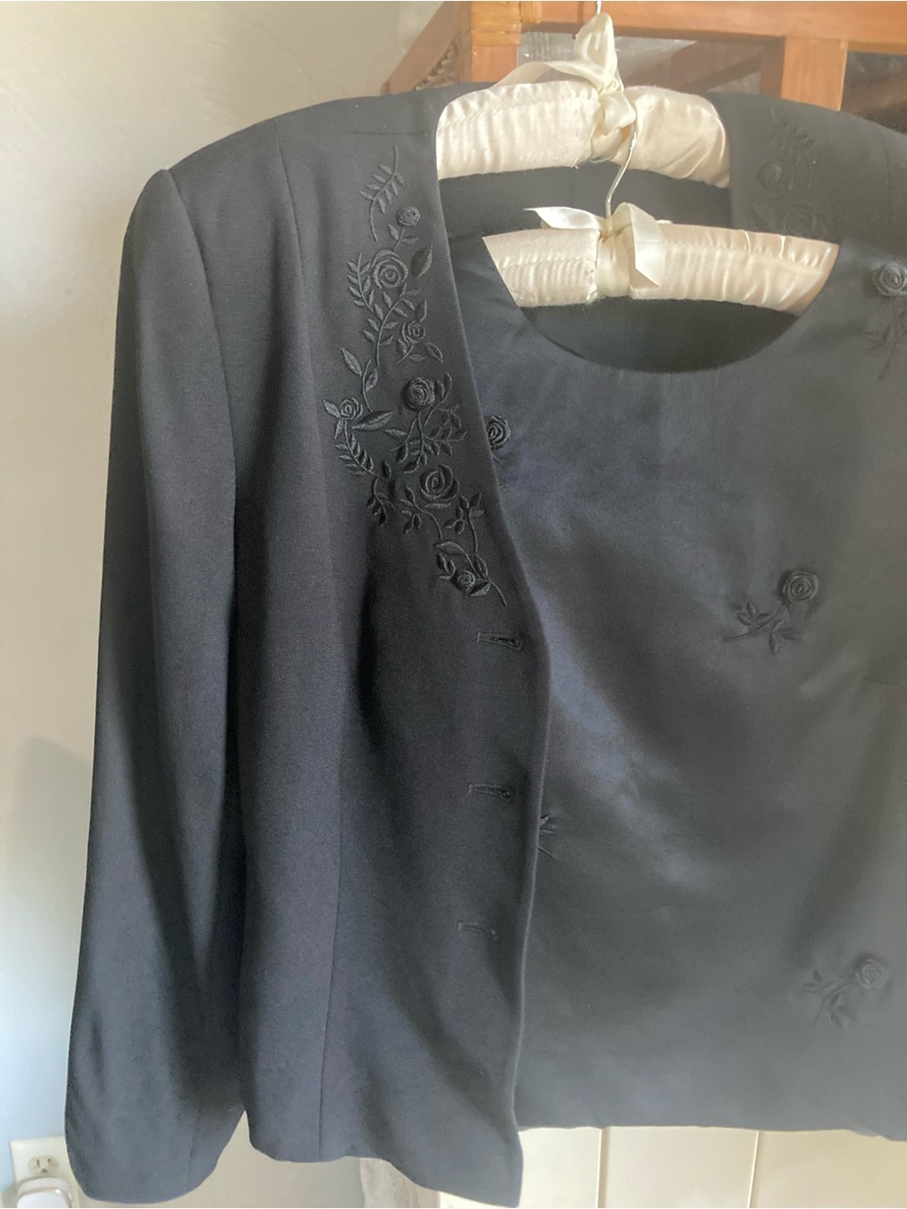 Vintage,Classic Dressy Laura Ashley Black Shell and Cardigan Set, 10/12